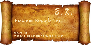 Buxbaum Koppány névjegykártya